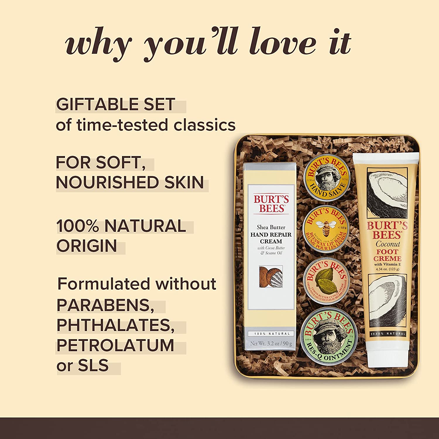 Burt's Bees Easter Basket Stuffers Gifts, 5 Body Care Products, Everyday Essentials Set - Original Beeswax Lip Balm, Deep Cleansing Cream. Hand Salve, Body Lotion & Foot Cream, Travel Size - Image 5